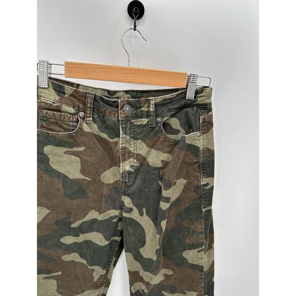 American Eagle AEO Jeans Women 4 Regular Green Camo Mom Corduroy Cotton Blend - Picture 4 of 9